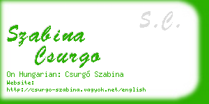 szabina csurgo business card